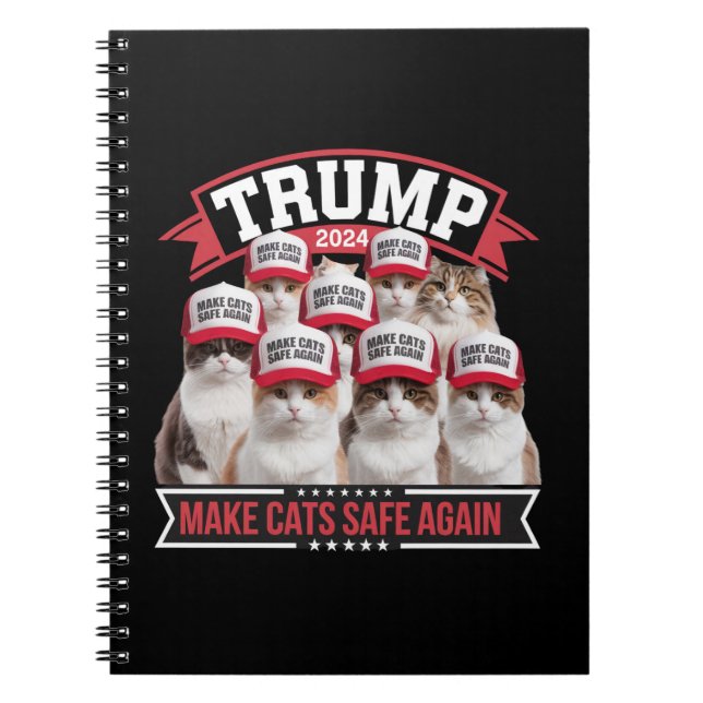 Caderno Espiral Donald Trump Torna Os Gatos Seguros Novamente Deba (Frente)