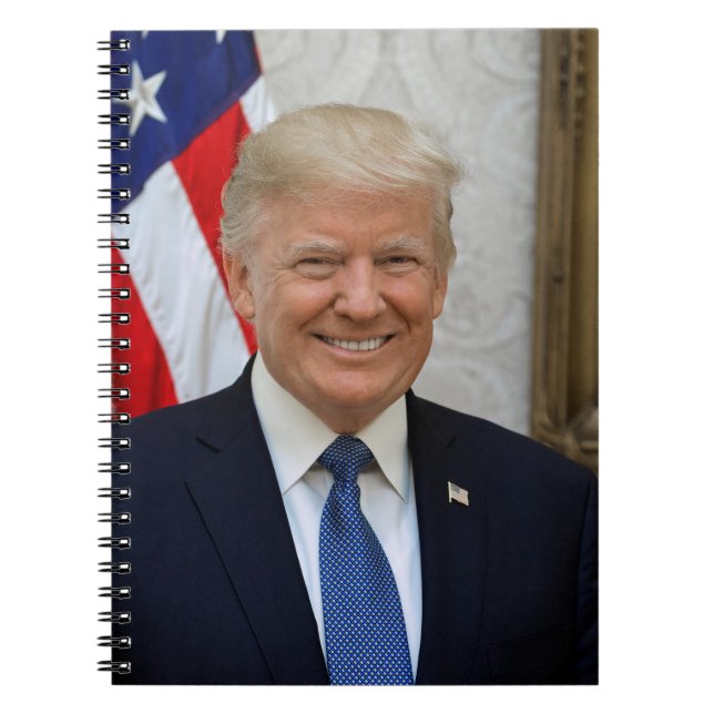 Caderno Espiral Donald Trump White House Presidente Portrait (Frente)