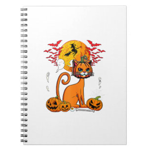 Caderno Espiral Dono de Halloween Cabeça de Abóbora Horror Esculpi