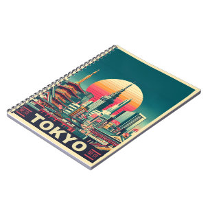 Caderno Espiral Dons do Tokyo Japan viagem RETRO