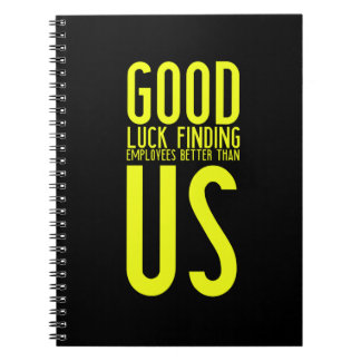 Caderno Espiral Dons engraçados para trabalhadores ou empregados q