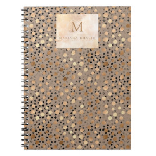 Caderno Espiral Dons gold Brown Animal Print Monogramname