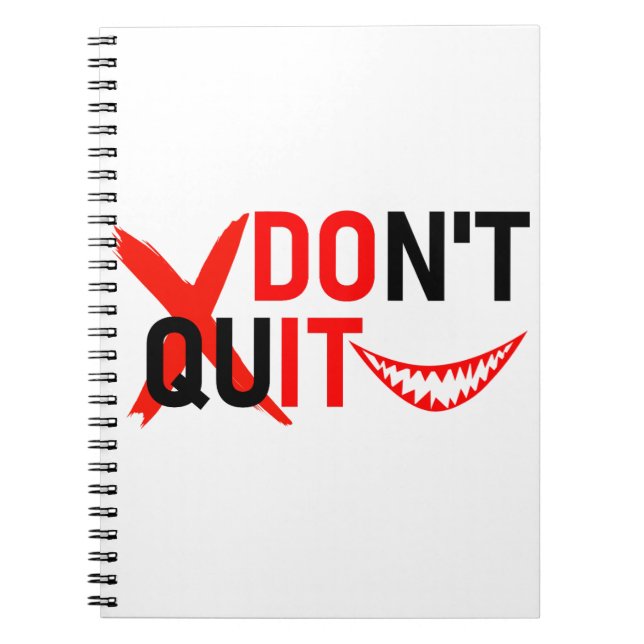 Caderno Espiral DON'T QUIT – Bold Red Motivation Design (Frente)