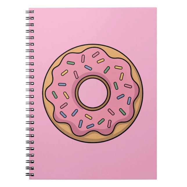 Caderno Espiral Donut Fofo | Crianças (Frente)