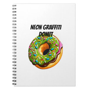 Caderno Espiral Donut Grafite Neon – Explosão de Purpurina de Arte