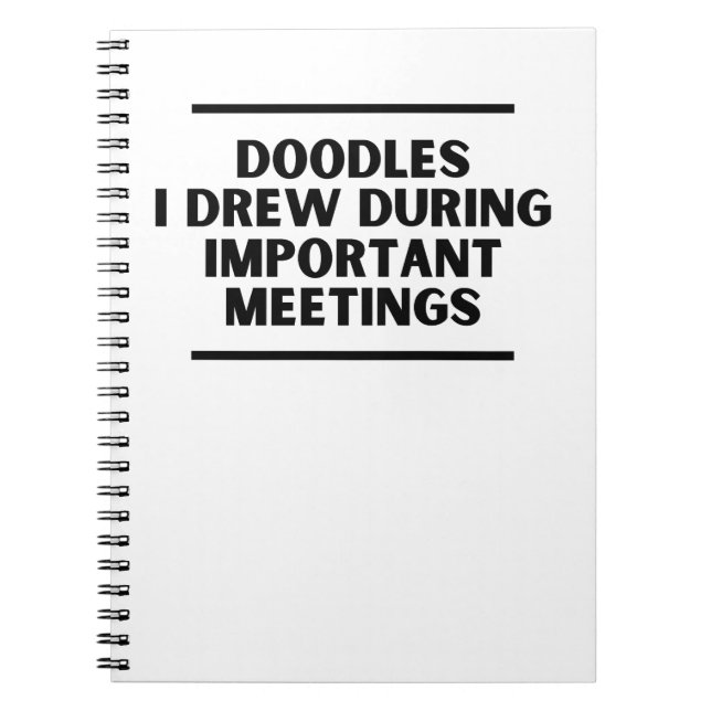 Caderno Espiral Doodes que fiz durante reuniões importantes (Frente)