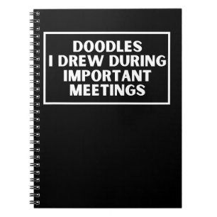 Caderno Espiral Doodes que fiz durante reuniões importantes