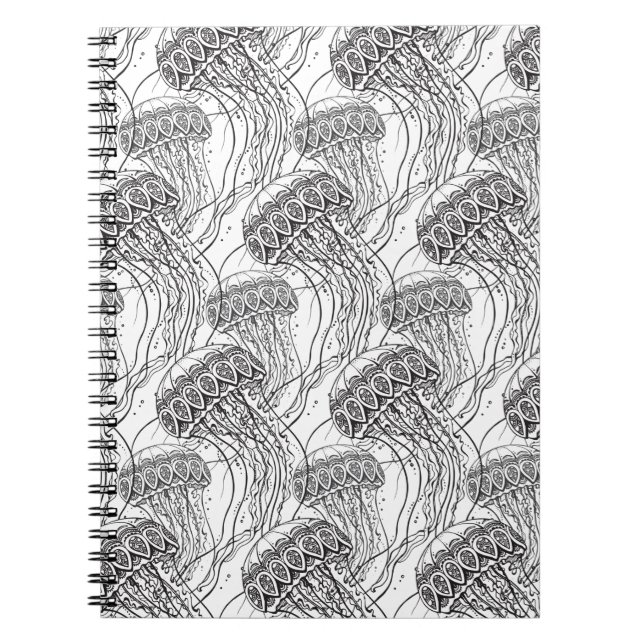 Caderno Espiral Doodle das medusas (Frente)