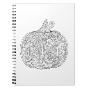 Caderno Espiral Doodle decorativo da abóbora