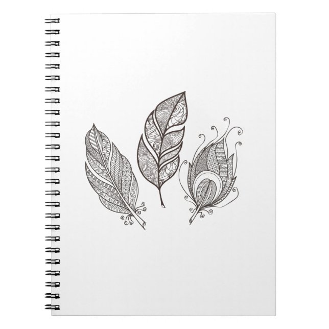 Caderno Espiral Doodle intrincado da pena (Frente)