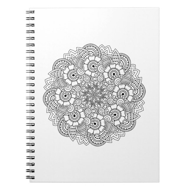 Caderno Espiral Doodle redondo do design (Frente)