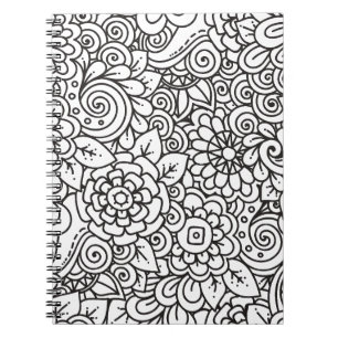 Caderno Espiral Doodle retro floral