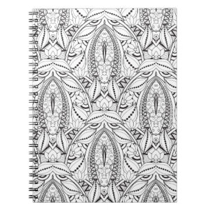 Caderno Espiral Doodle tribal abstrato