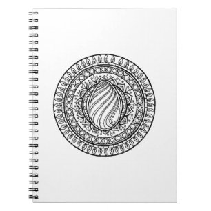Caderno Espiral Doodle tribal do círculo
