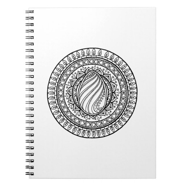 Caderno Espiral Doodle tribal do círculo (Frente)
