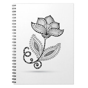 Caderno Espiral Doodles de Paisley Mehndi do Henna