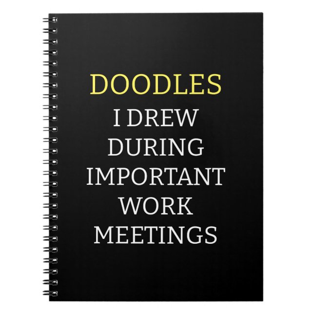 Caderno Espiral Doodles Que Desenhei Durante Reuniões De Trabalho  (Frente)