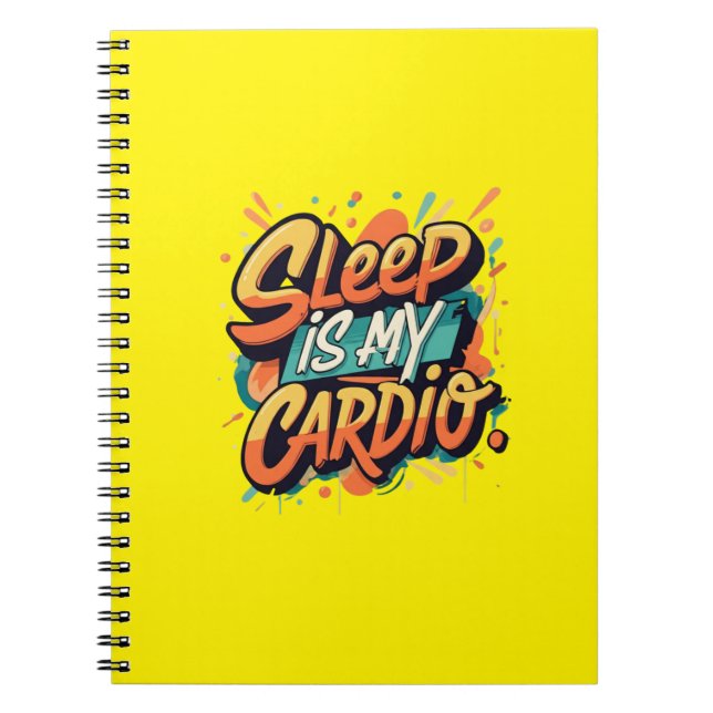 Caderno Espiral Dormir é o meu Cardio (Frente)