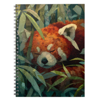 Caderno Espiral Dormir Red Panda Lush Bamboo Art
