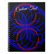 Double Blueberry Color Geometric Spiral Notebook