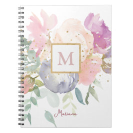 Caderno Espiral Dourada Brilhante Rosa Pano-Molha