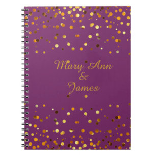 Caderno Espiral Dourada Confetti Glitter Faux Foil Puro artesanato