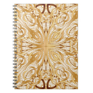 Caderno Espiral Dourada cor, padrão decorativo perfeito.