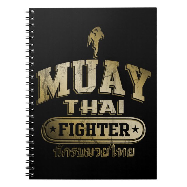 Caderno Espiral Dourada luta Muay Thai (Frente)
