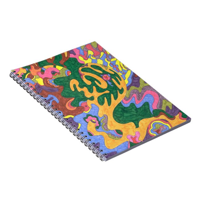 Caderno Espiral "Dourado" Abstrato Art (Lado Direito)