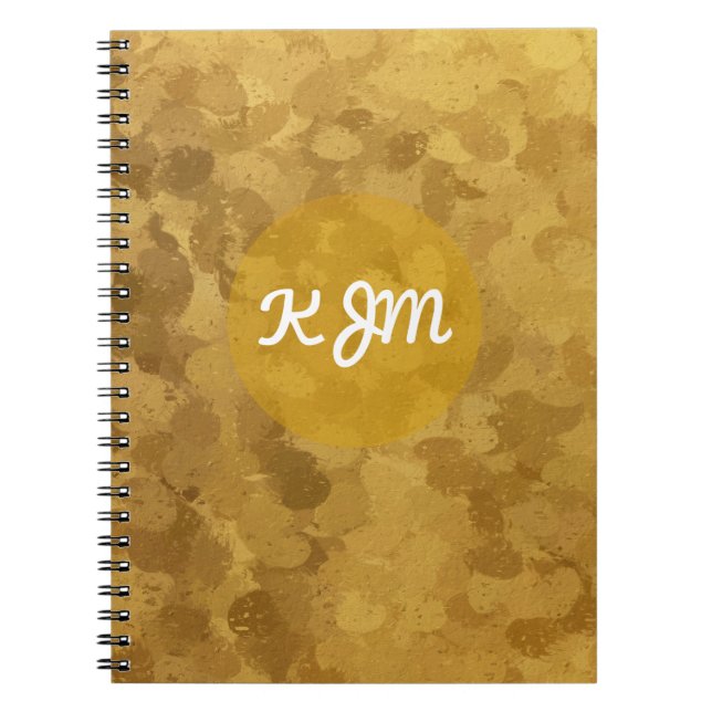 Caderno Espiral Dourado Bokeh (Frente)