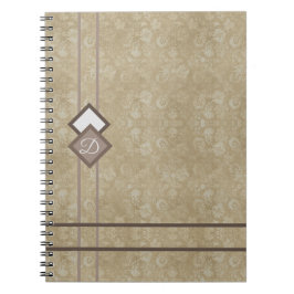 Caderno Espiral Dourado damasco