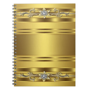 Caderno espiral Dourado do negócio