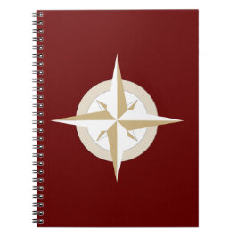 Caderno Espiral Dourado e branco em vermelho