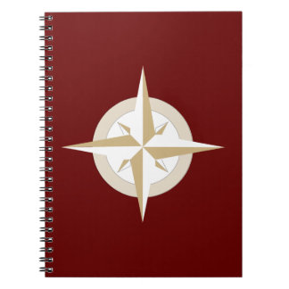 Caderno Espiral Dourado e branco em vermelho