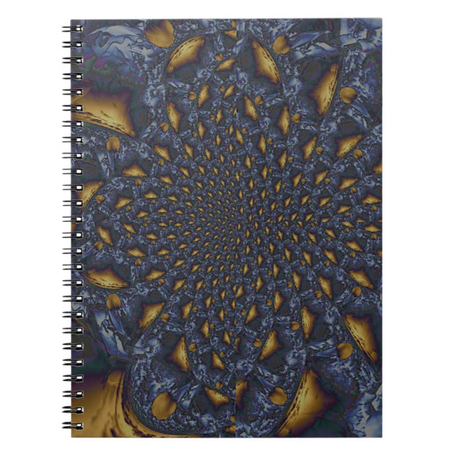 Caderno Espiral Dourado e Silver Blue Molten Metal (Frente)