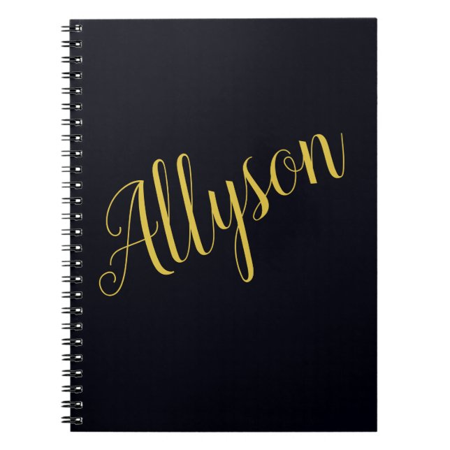 Caderno Espiral Dourado glamour notebook personalizado (Frente)