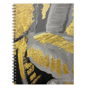 Caderno Espiral Dourado Luxuoso: Textura Vintage Grunge.