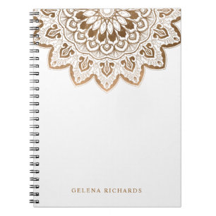 Caderno Espiral Dourado Medallion Shimmer Mandala