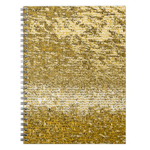 Caderno Espiral Dourado padrão mosaico