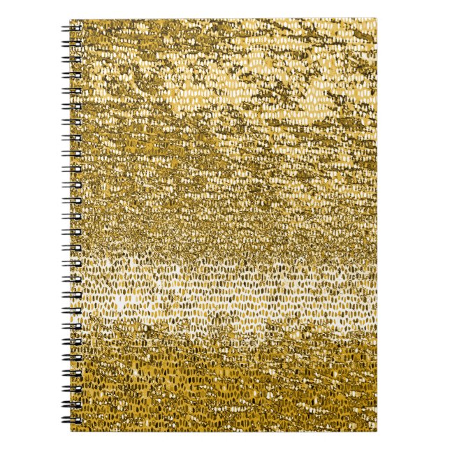 Caderno Espiral Dourado padrão mosaico (Frente)