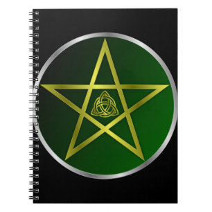 Caderno Espiral Dourado pentáculo