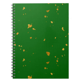 Caderno Espiral Dourados Flakes em Emerald Green