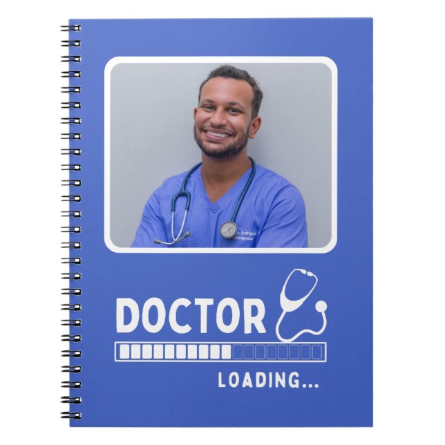 Caderno Espiral Doutor Carregando Bar Engraçado Médico Futuro Médi (Frente)