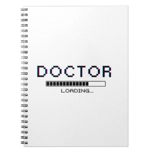 Caderno Espiral Doutor Pixel Glitch Humor de Carregamento