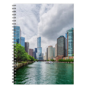 Caderno Espiral Down Chicago River