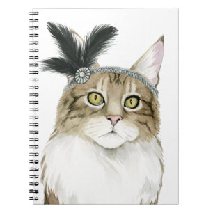 Caderno Espiral Downton Cat   Adorados Com Penas