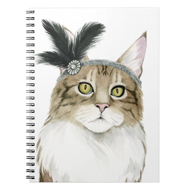 Caderno Espiral Downton Cat | Adorados Com Penas (Frente)