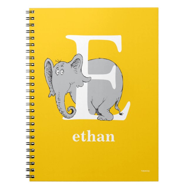 Caderno Espiral Dr. Seuss ABC: Letra E - Branco | Adicione seu nom (Frente)