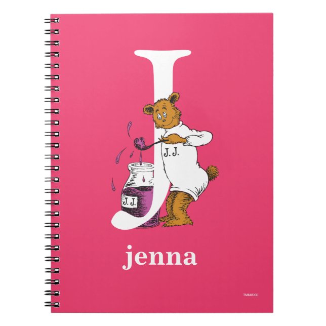 Caderno Espiral Dr. Seuss ABC: Letra J - Branco | Adicione seu nom (Frente)