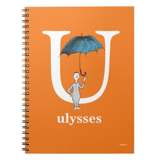 Caderno Espiral Dr. Seuss ABC: Letra U - Branco | Adicione seu nom (Frente)